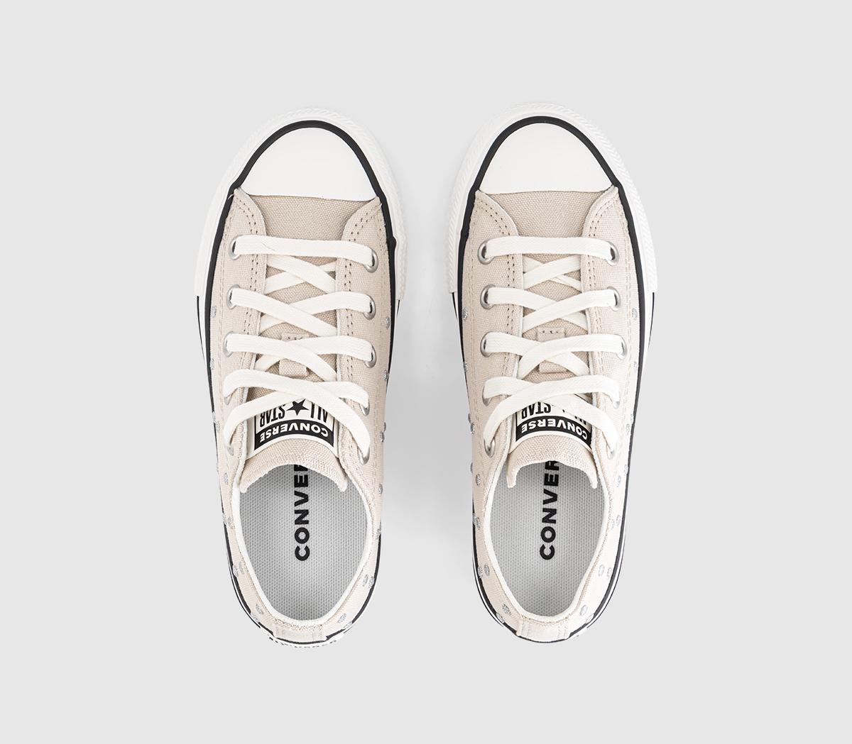 ConverseAll Star Low Youth TrainersClassic Ecru Vintage White Stud