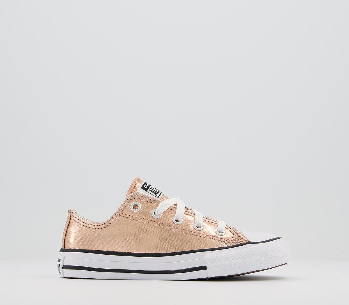 ConverseAll Star Low Youth TrainersBlush Gold White Black Metallic