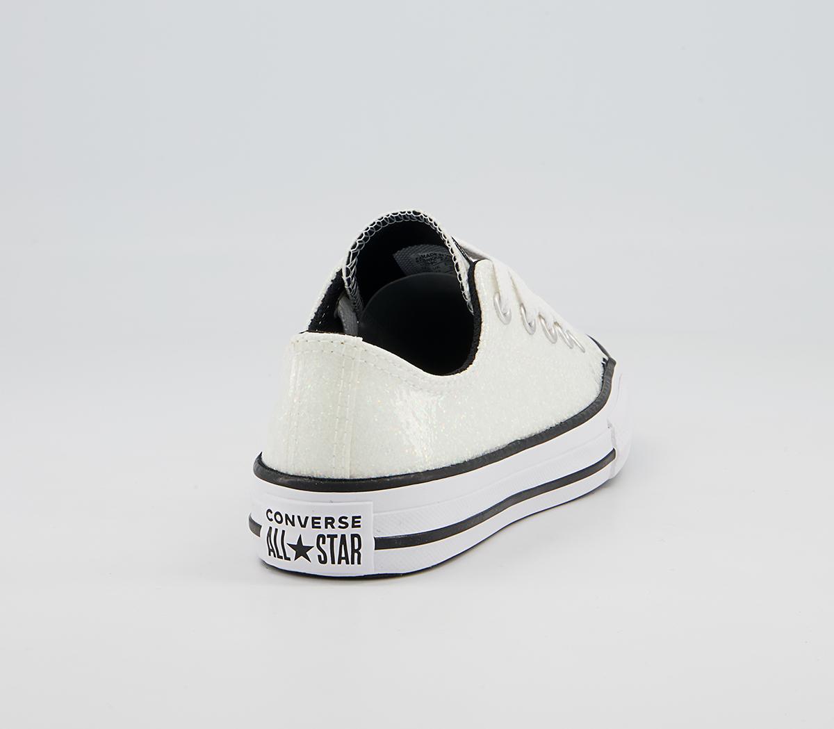 Converse All Star Low Youth Trainers Converse All Star Low Youth Trainers Silver Black White Glitter