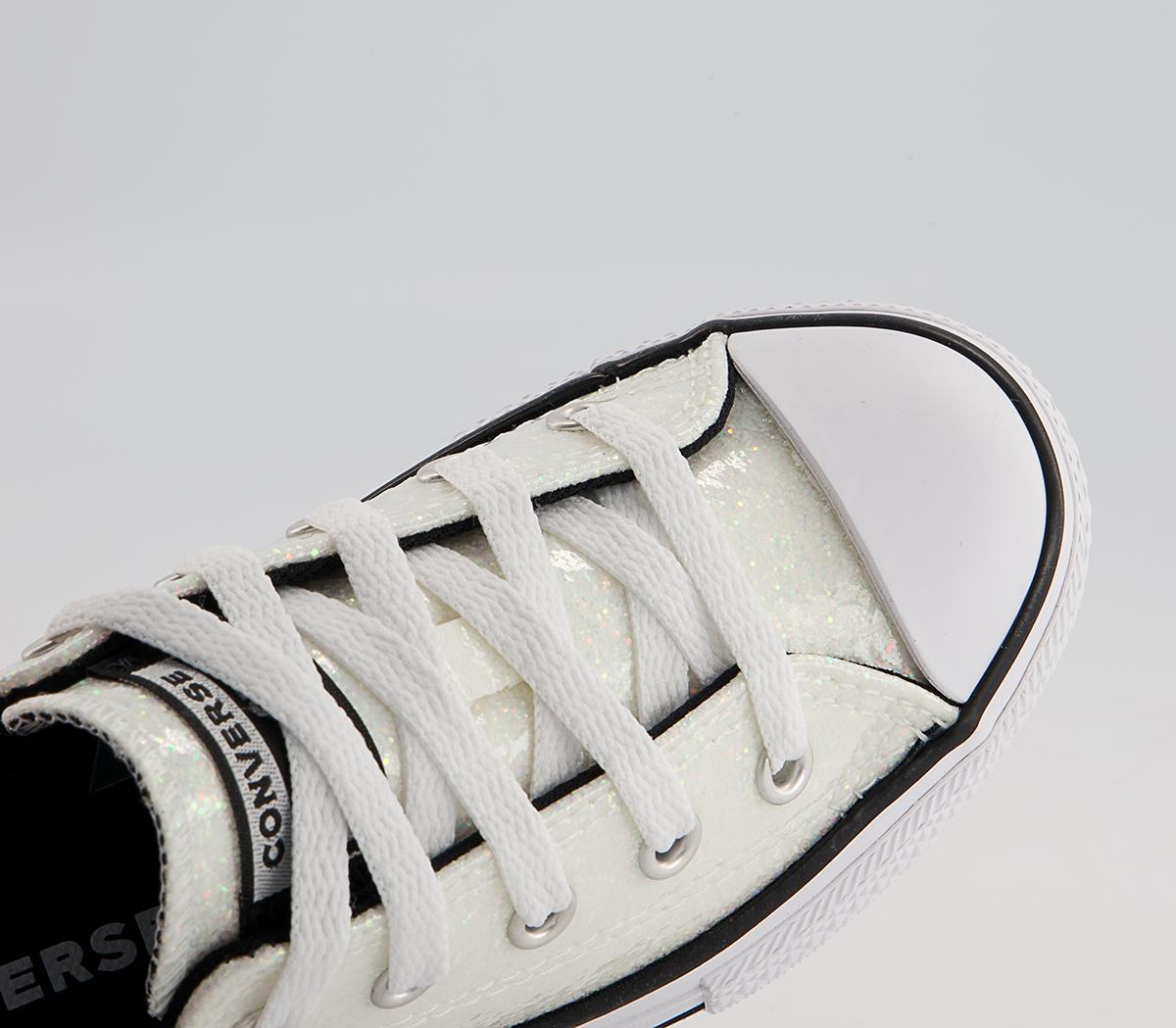 Converse All Star Low Youth Trainers Converse All Star Low Youth Trainers Silver Black White Glitter