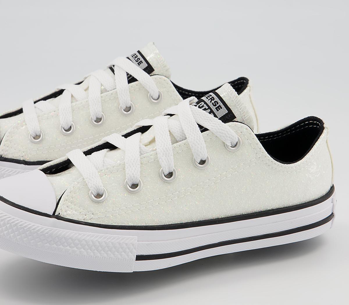 Converse All Star Low Youth Trainers Converse All Star Low Youth Trainers Silver Black White Glitter