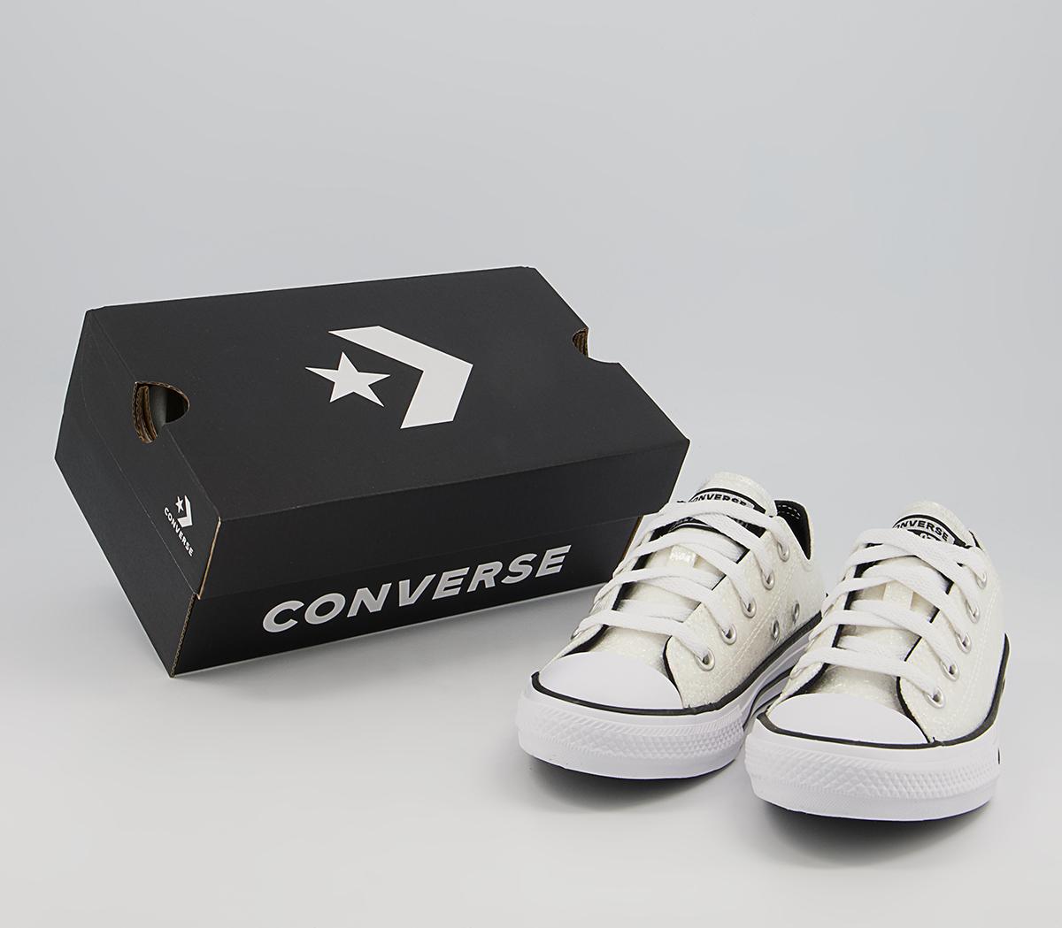 Converse All Star Low Youth Trainers Converse All Star Low Youth Trainers Silver Black White Glitter