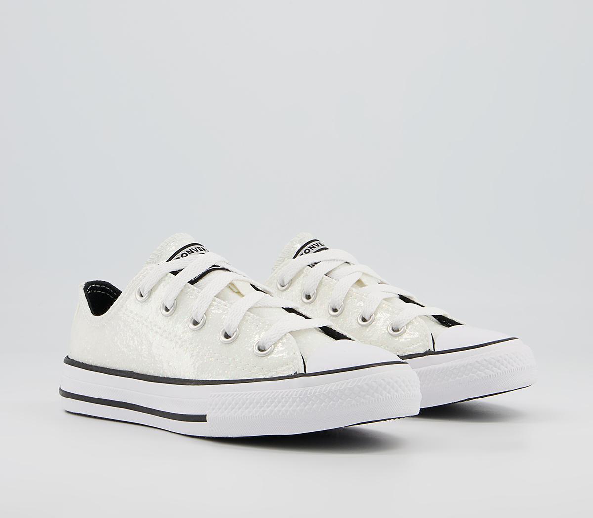 Converse All Star Low Youth Trainers Converse All Star Low Youth Trainers Silver Black White Glitter