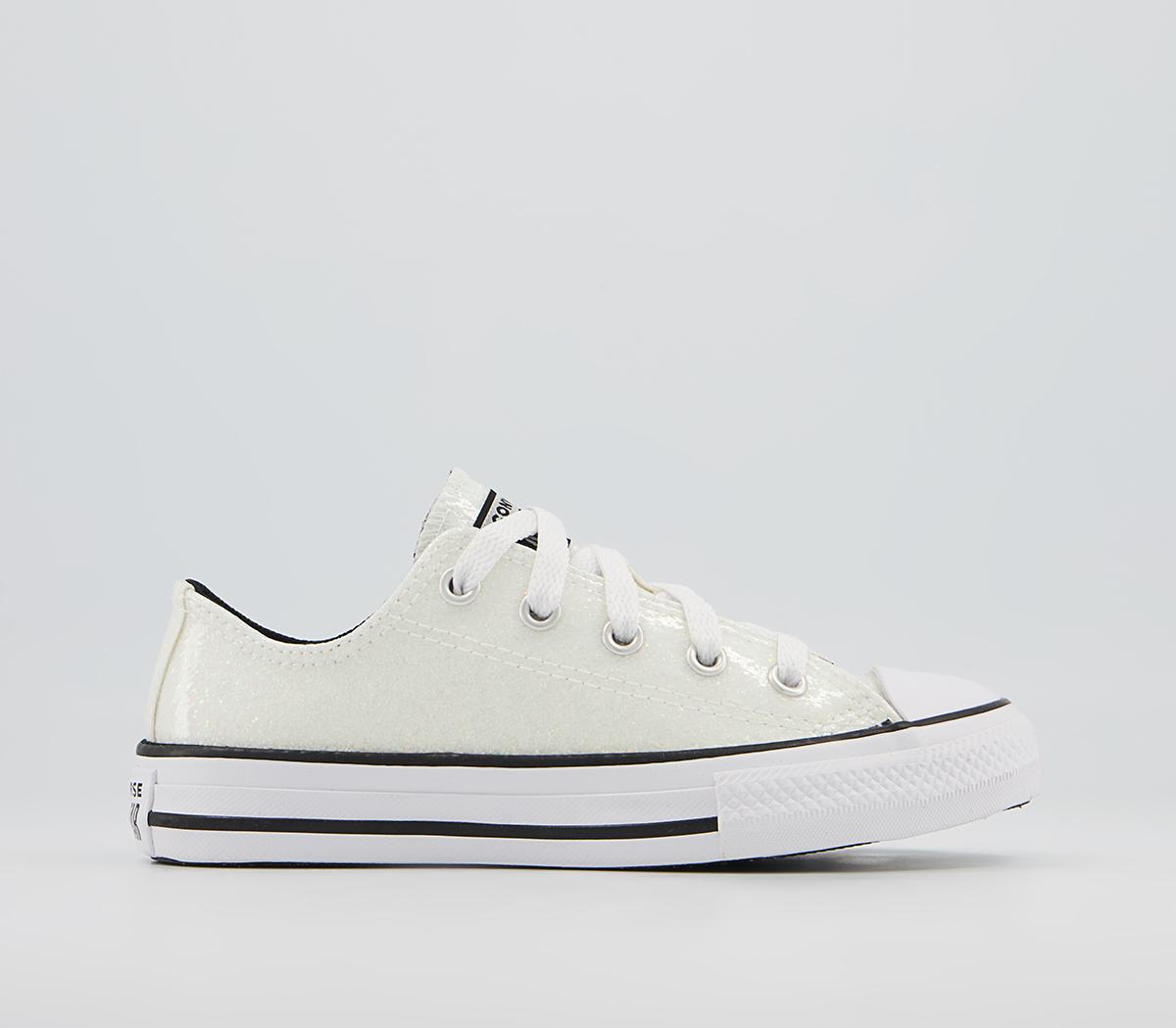 ConverseAll Star Low Youth TrainersSilver Black White Glitter