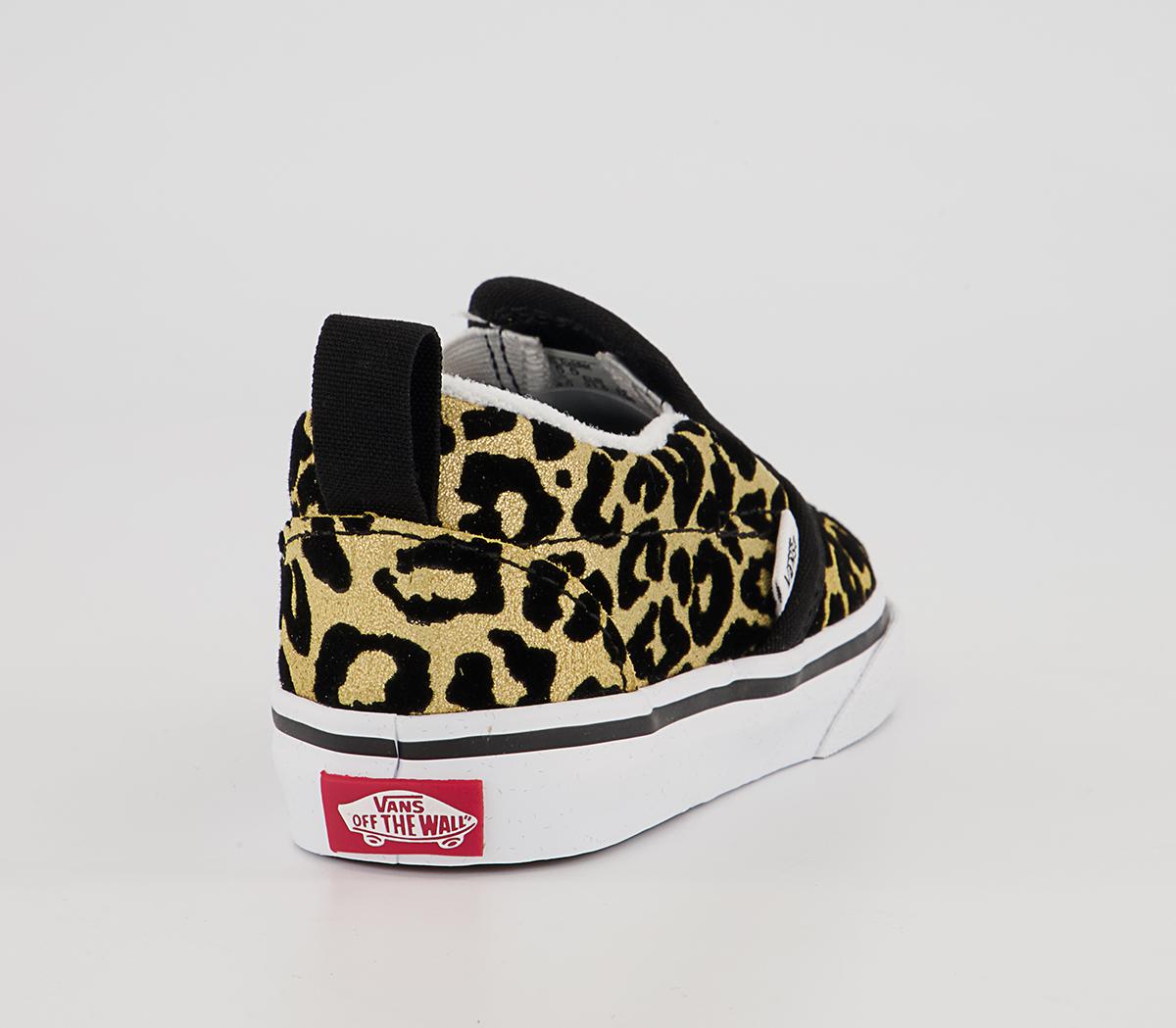 Vans Classic Slip On Toddlers Trainers Vans Classic Slip On Toddlers Trainers Leopard Black White