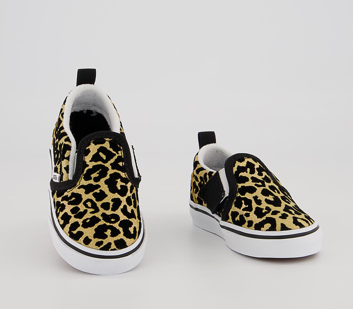 Vans Classic Slip On Toddlers Trainers Vans Classic Slip On Toddlers Trainers Leopard Black White