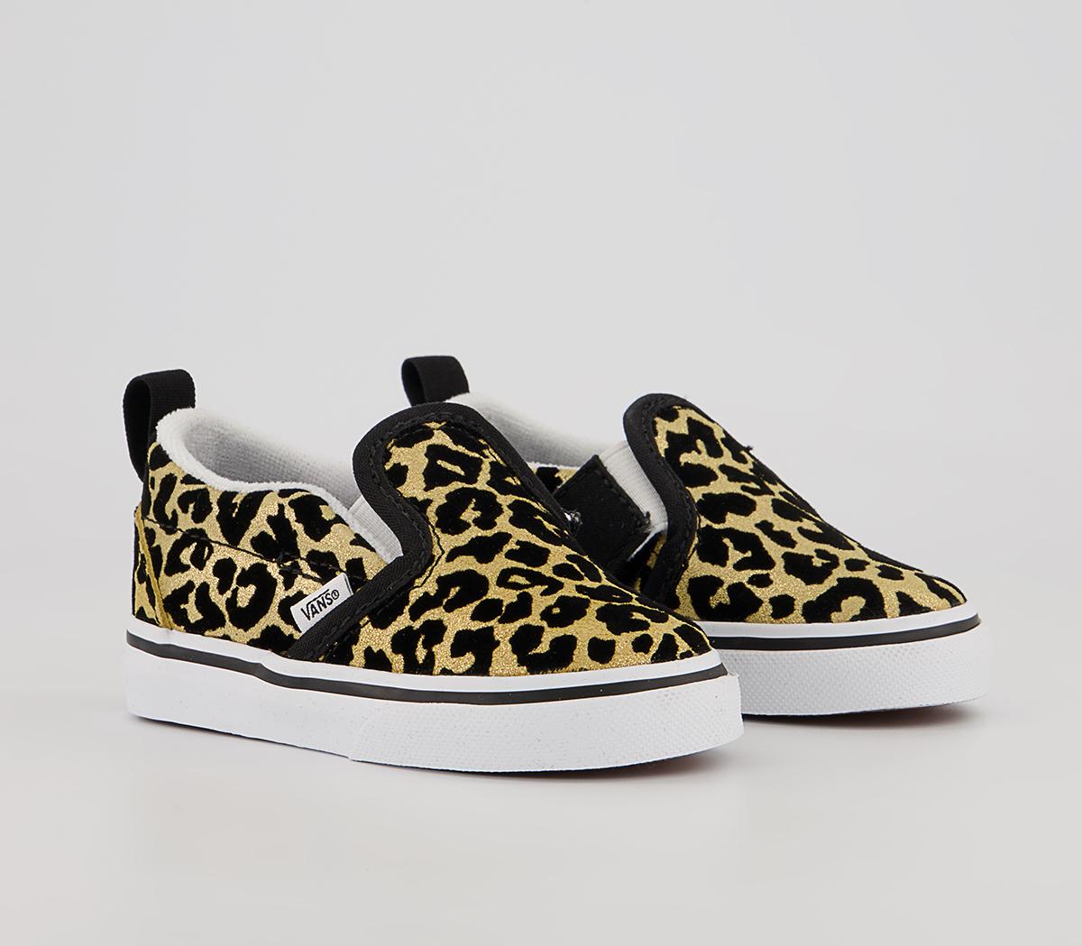 Vans Classic Slip On Toddlers Trainers Vans Classic Slip On Toddlers Trainers Leopard Black White