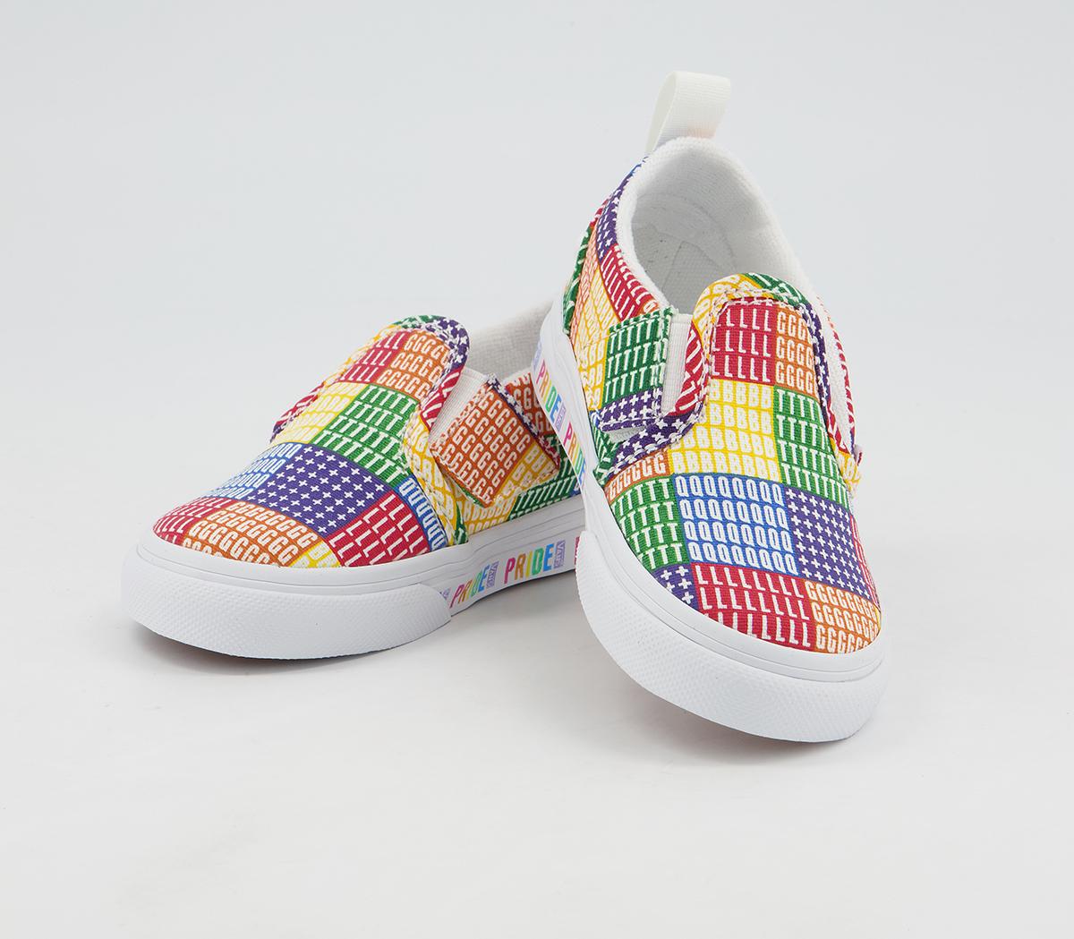 Vans Classic Slip On Toddler Trainers Vans Classic Slip On Toddler Trainers Pride Multi True White