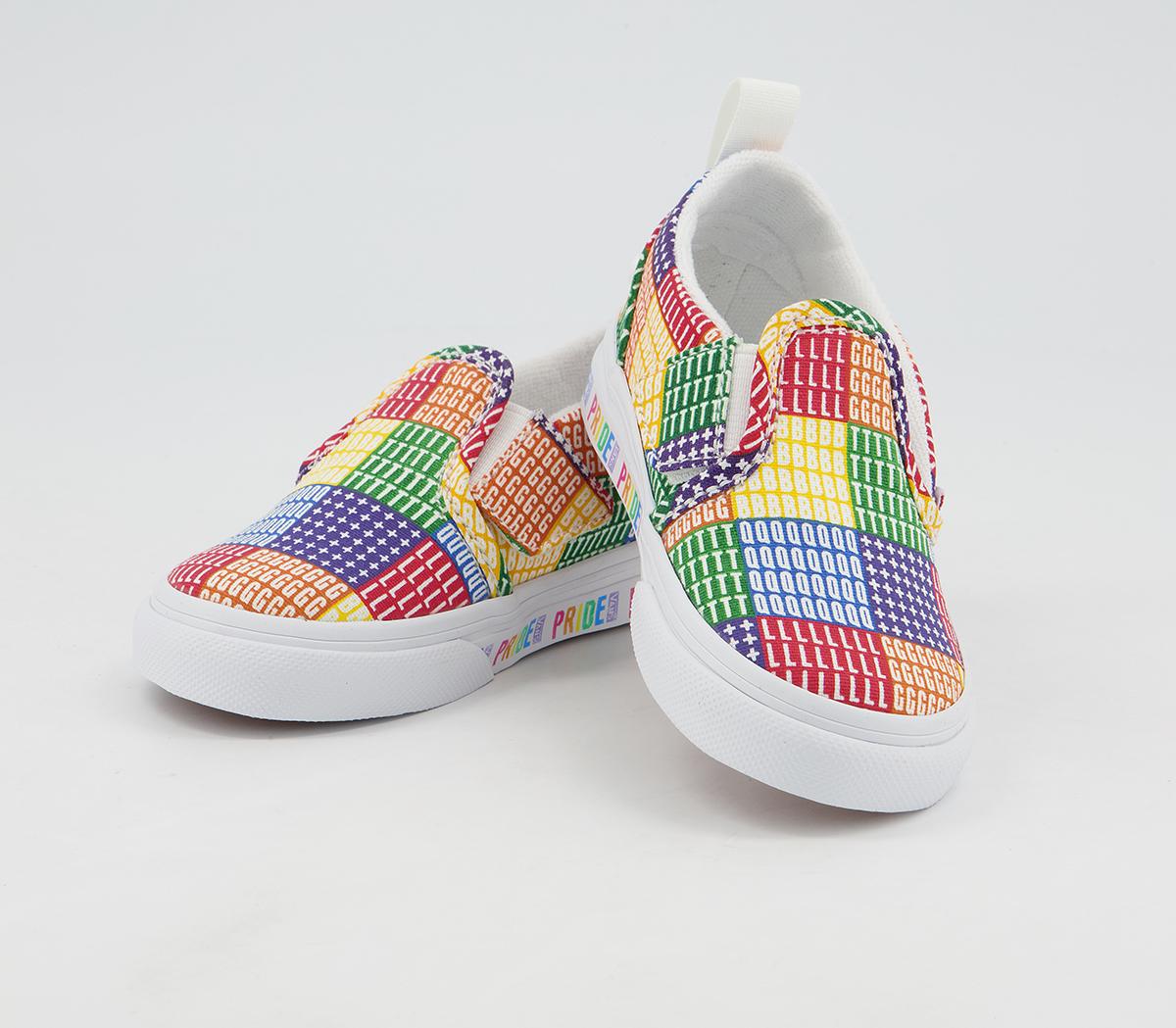 Vans Classic Slip On Toddler Trainers Pride Multi True White - Unisex