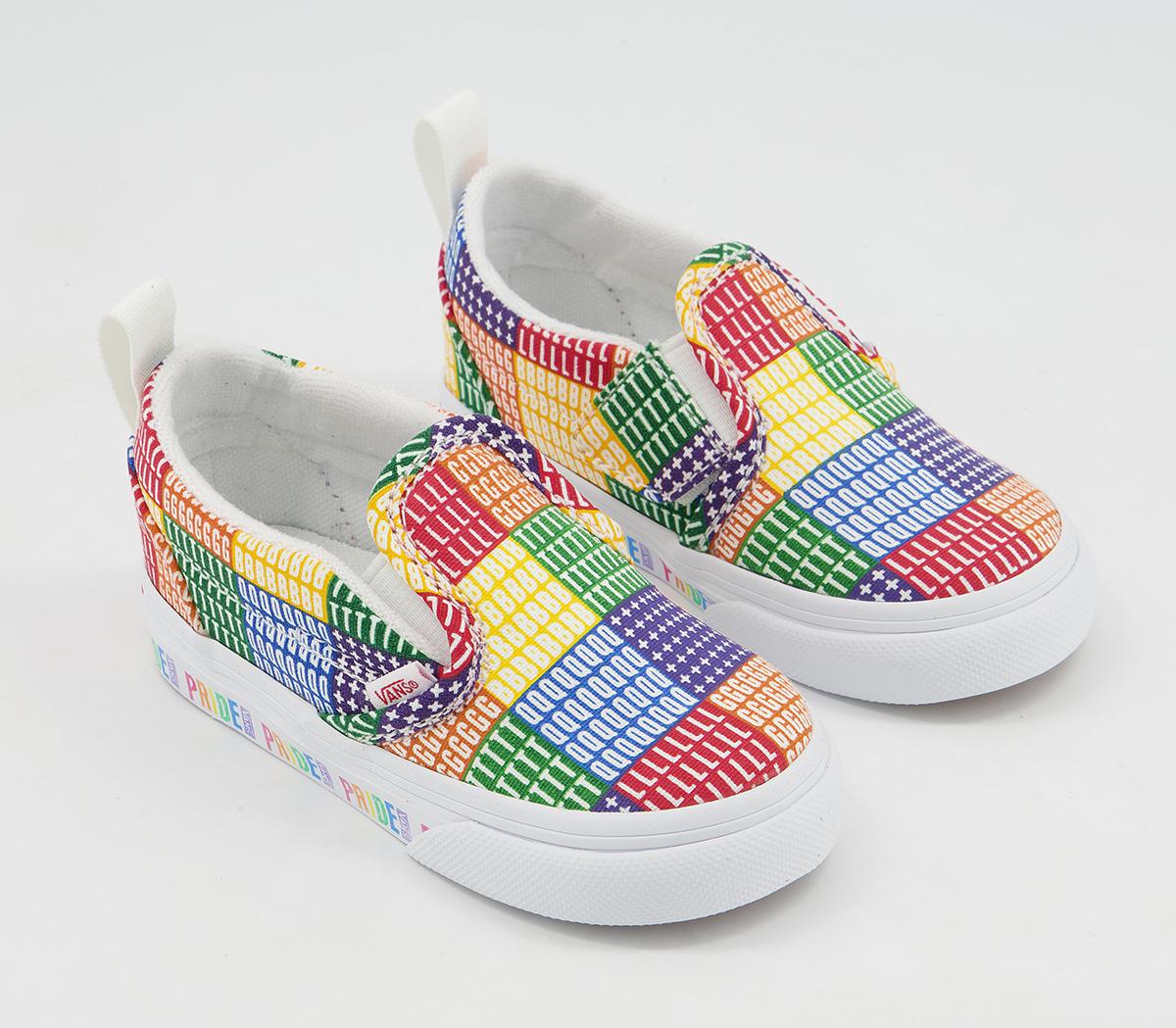 Vans Classic Slip On Toddler Trainers Pride Multi True White - Unisex