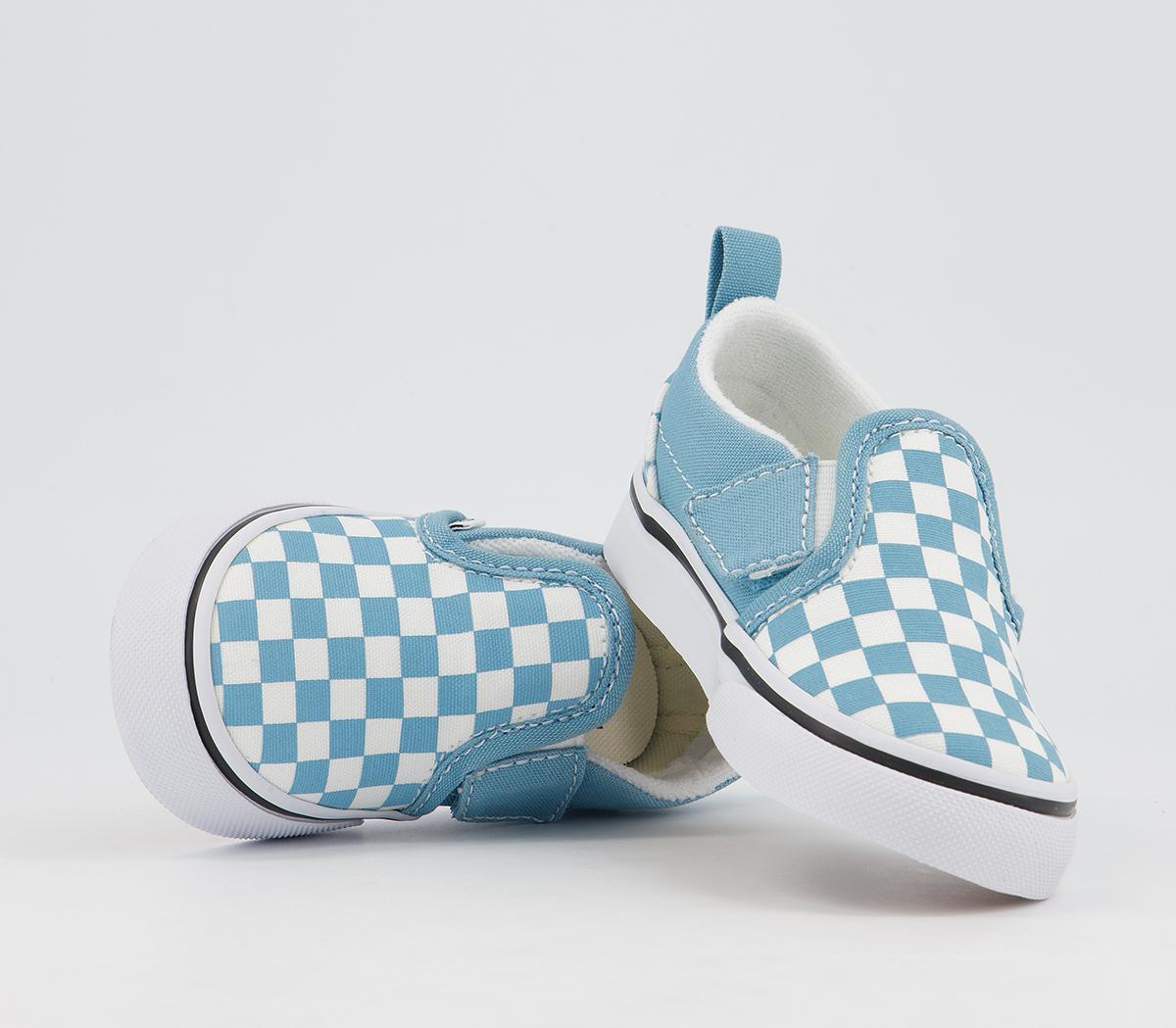 Vans Classic Slip On Toddlers Trainers Checkerboard Blue True White ...