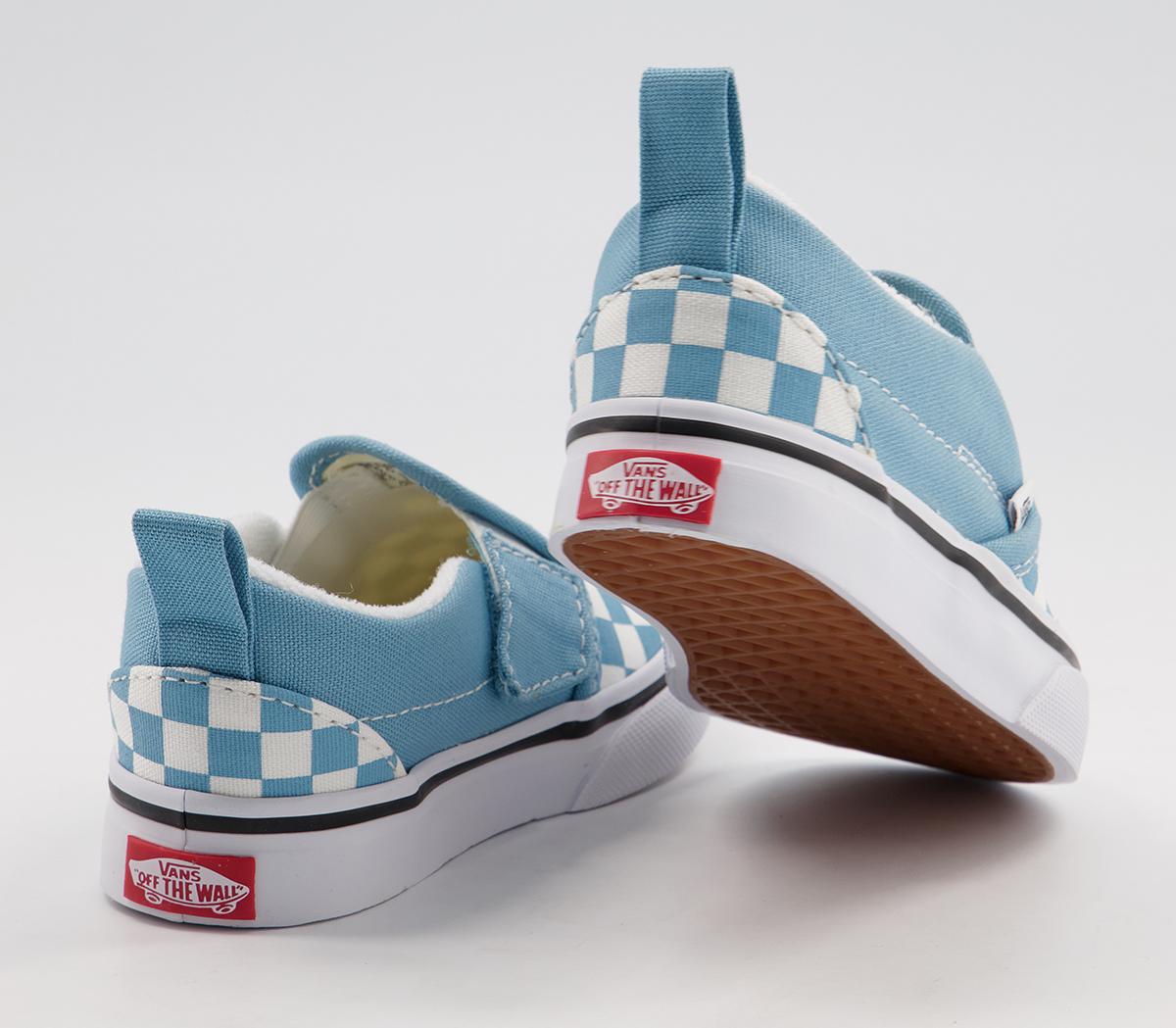 Vans Classic Slip On Toddlers Trainers Checkerboard Blue True White ...