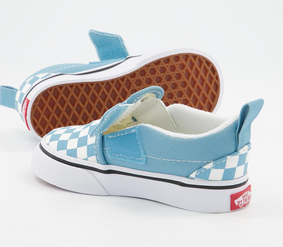 Vans Classic Slip On Toddlers Trainers Checkerboard Blue True