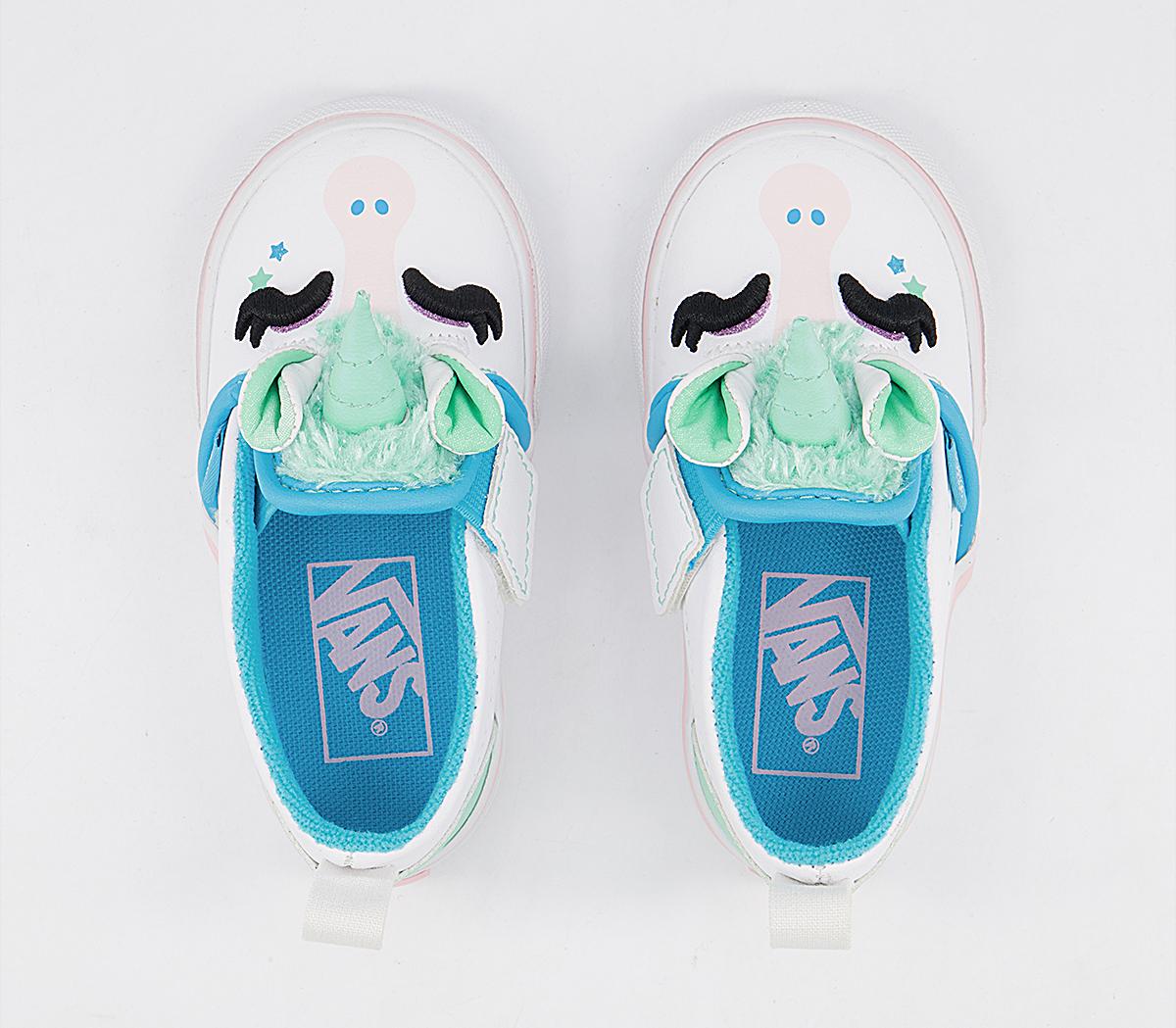 VansClassic Slip On Toddler TrainersUnicorn Blue Iridescent