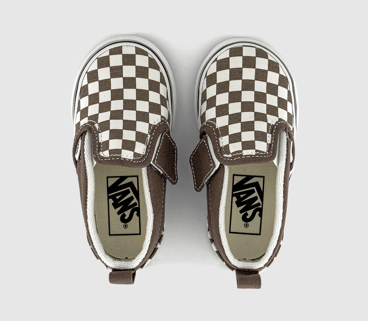 VansClassic Slip On Toddlers TrainersWalnut Checkerboard
