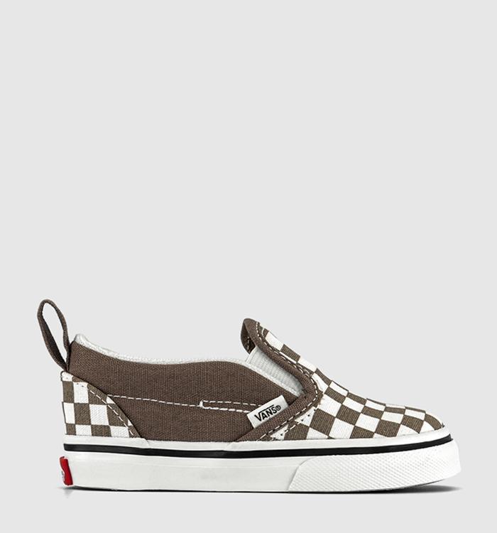 Vans Classic Slip On Toddlers Trainers Walnut Checkerboard