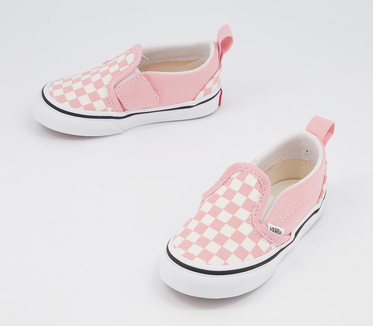 Vans Classic Slip On Toddler Trainers Checkerboard Powder Pink White ...