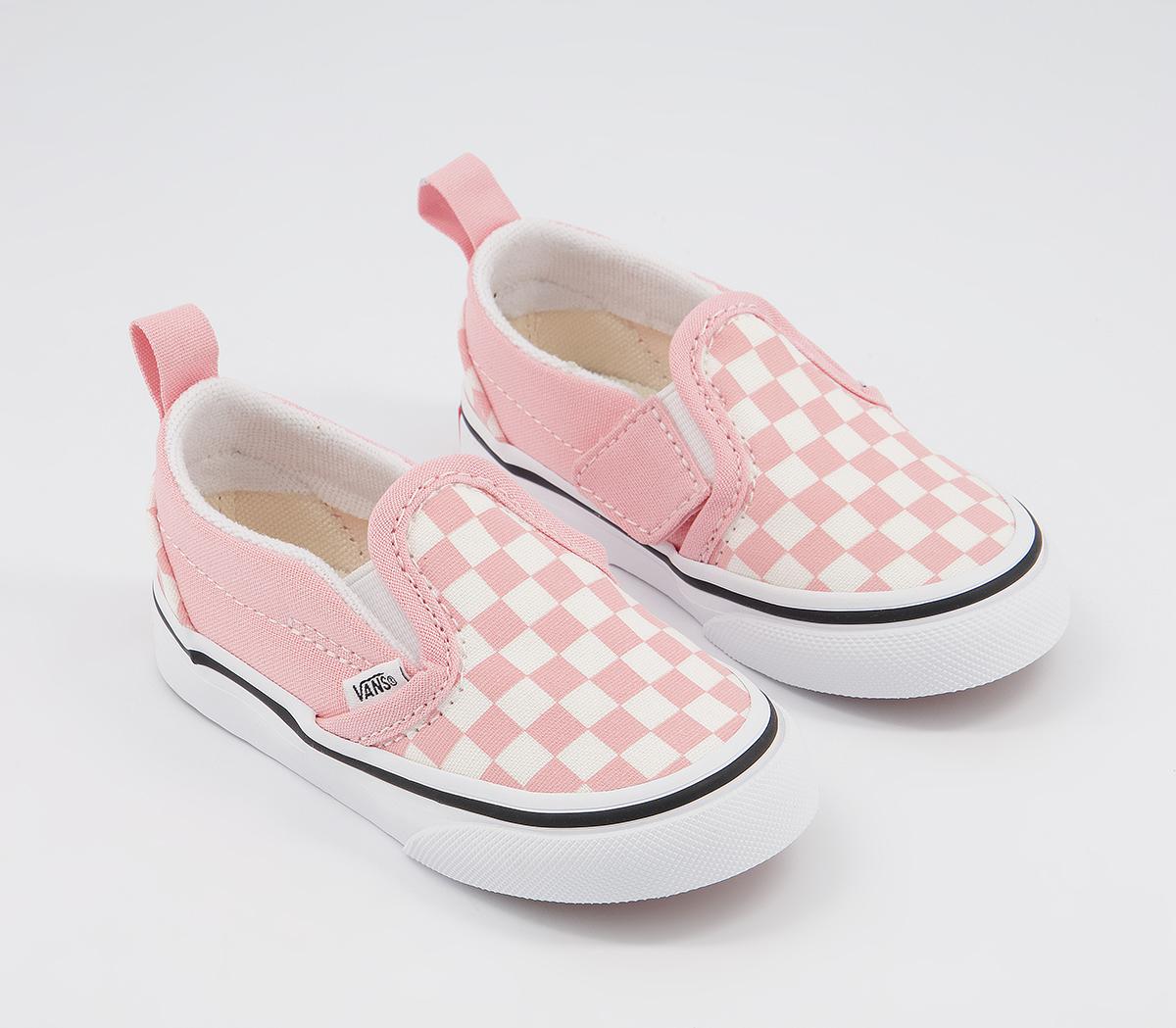 Vans Classic Slip On Toddler Trainers Checkerboard Powder Pink White ...