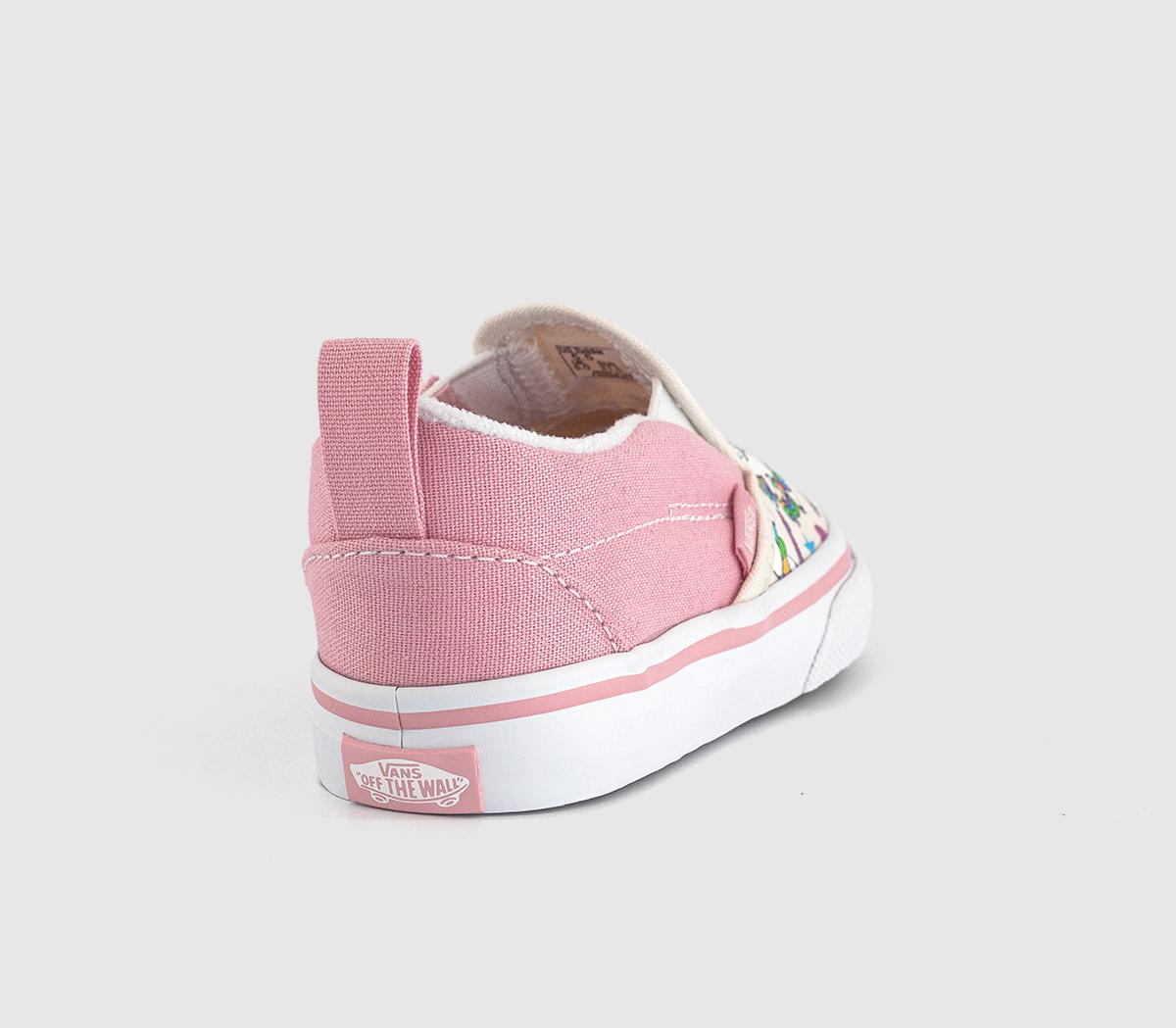 VansClassic Slip On Toddlers Trainers VansClassic Slip On Toddlers TrainersBallet Skaticorn Marshmallow Pink