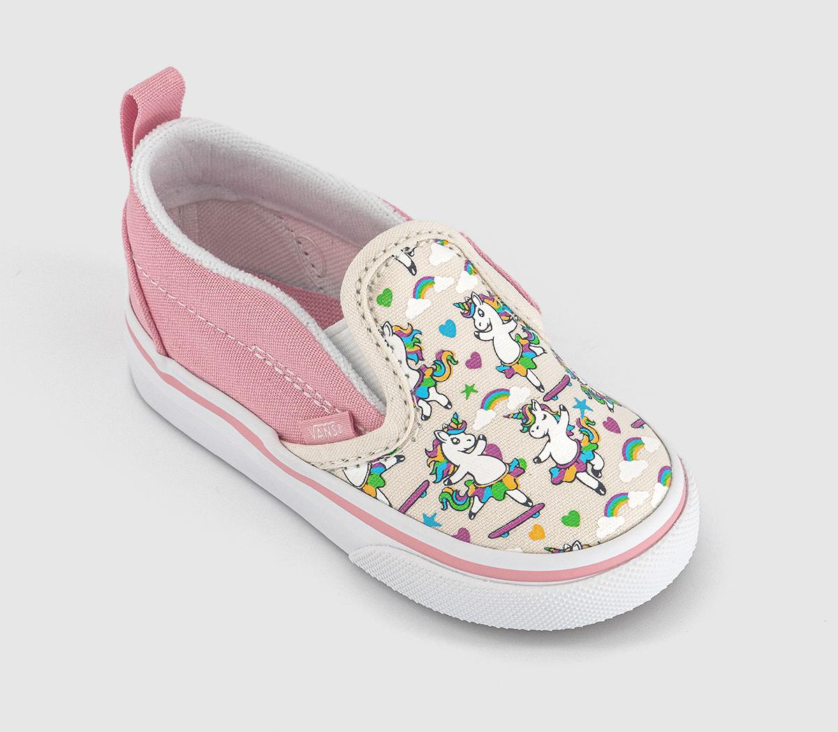 VansClassic Slip On Toddlers Trainers VansClassic Slip On Toddlers TrainersBallet Skaticorn Marshmallow Pink