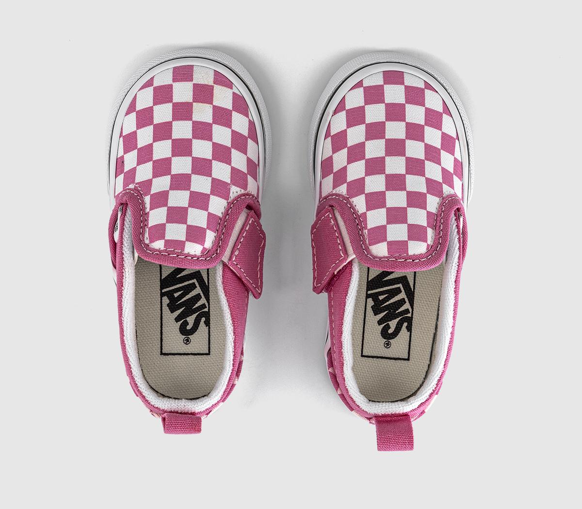 VansClassic Slip On Toddlers TrainersPink Fizz Checkerboard