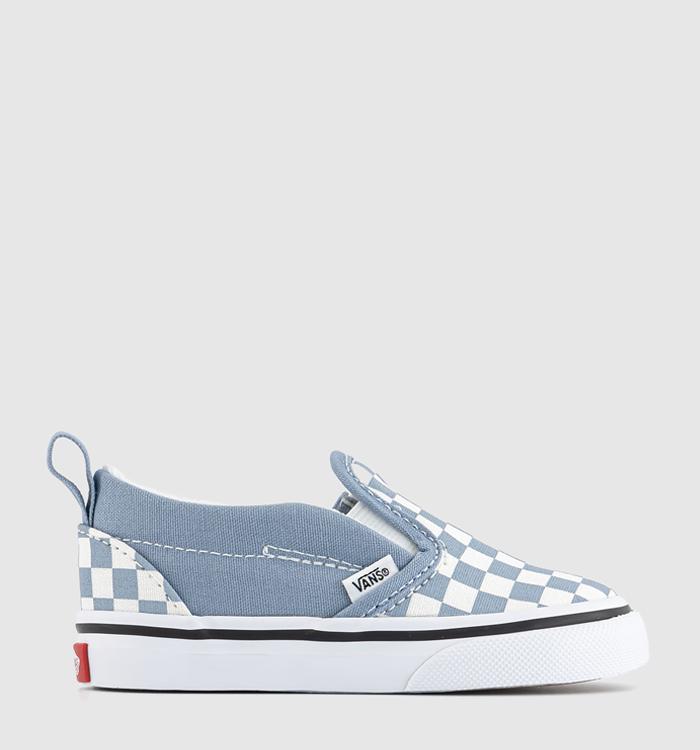 Vans Classic Slip On Toddler Trainers Color Theory Checkerboard Dusty Blue