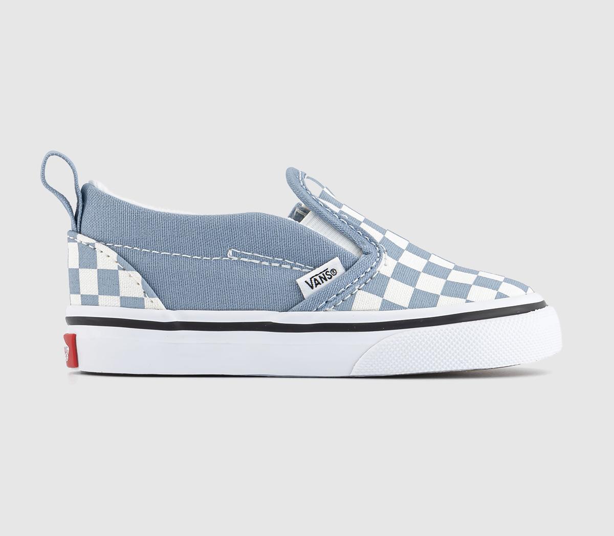 Kids Classic Slip On Toddler Trainers Color Theory Checkerboard Dusty Blue