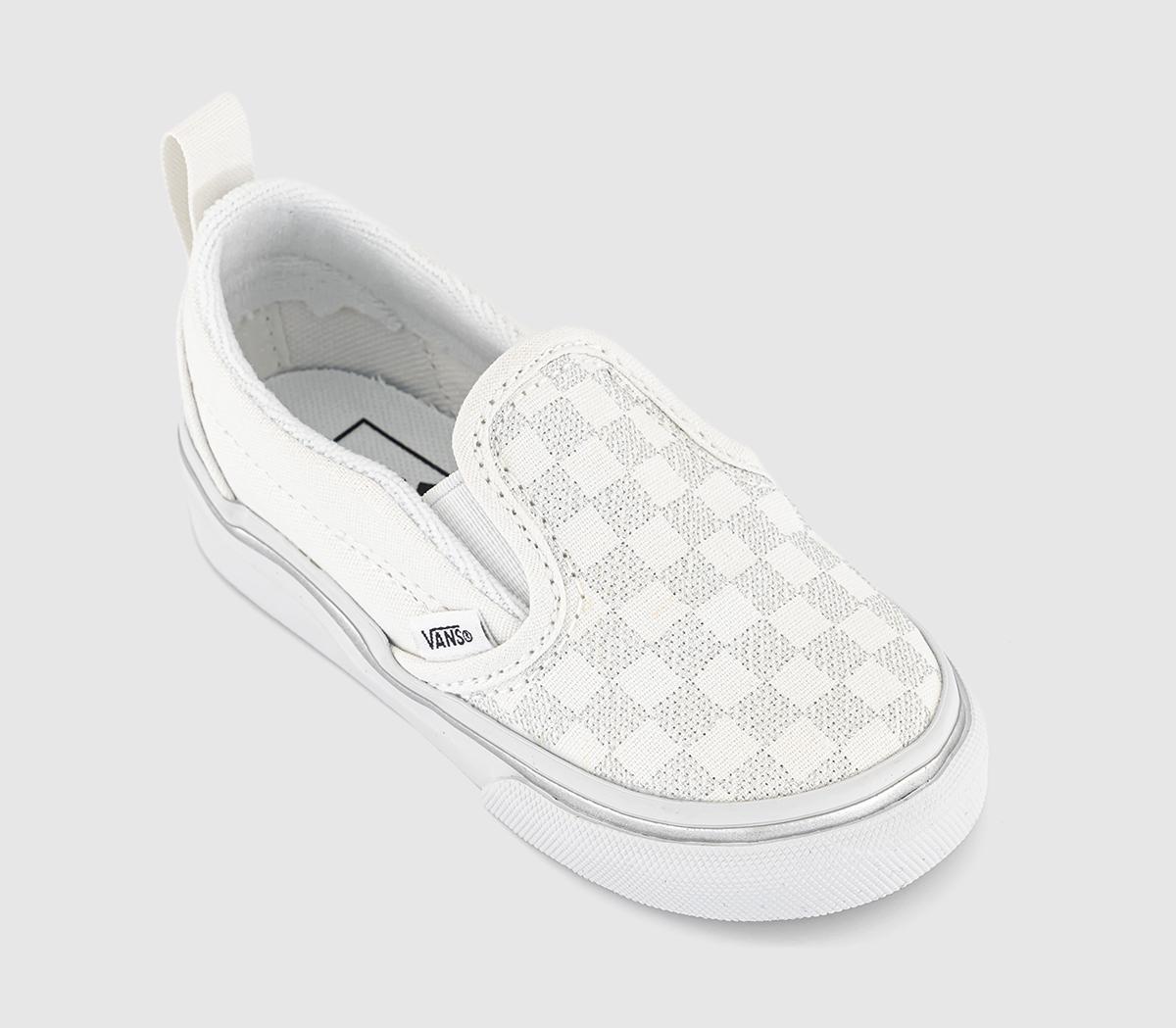 VansClassic Slip On Toddlers TrainersMetallic Check Silver True White