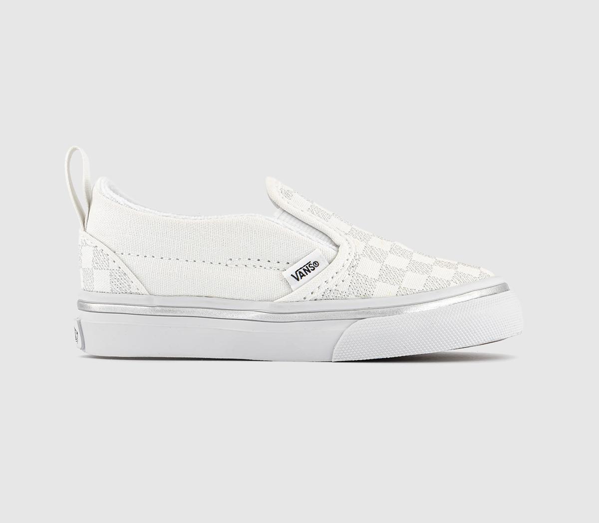 VansClassic Slip On Toddlers TrainersMetallic Check Silver True White