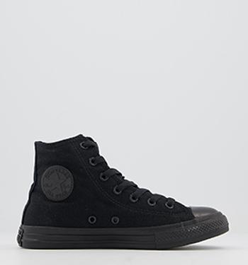Converse All Star Hi Youth Trainers Black Mono