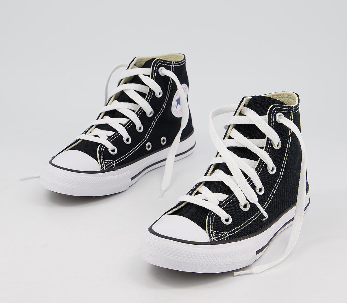 Converse All Star Hi Mid Sizes Black White - Unisex