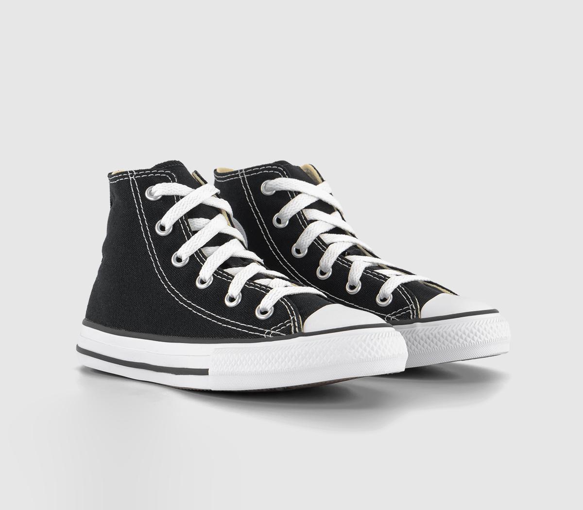 Converse Kids All Star High Black And White Mid Canvas Trainers, 13 Youth