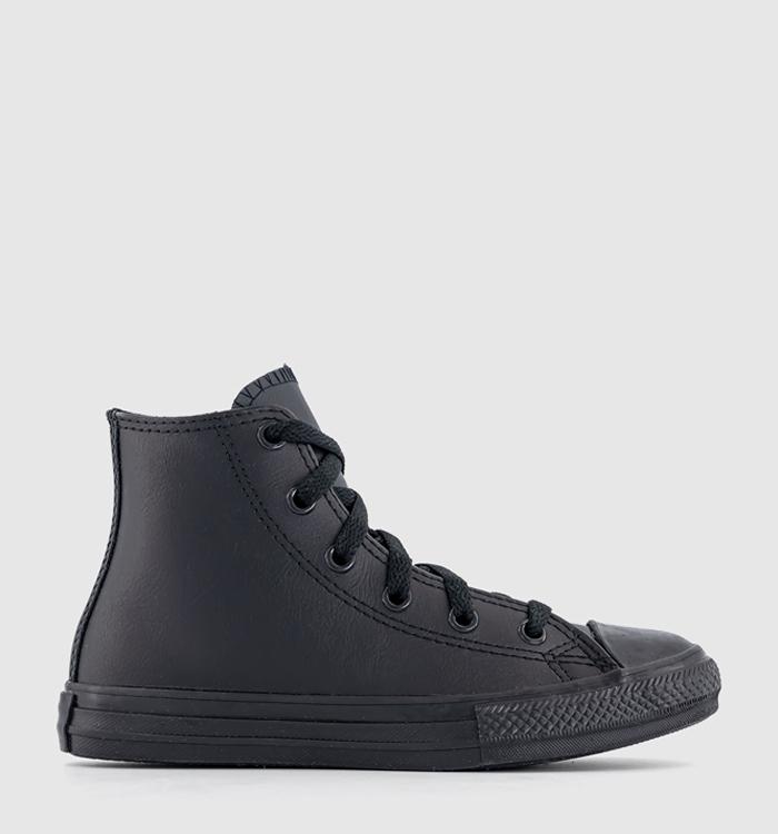 Converse All Star Hi Youth Trainers Black Leather