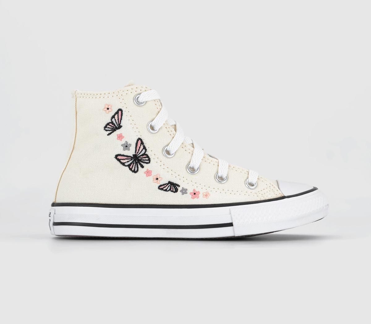 Converse All Star Hi Trainers Egret Black White Butterfly Women s Trainers