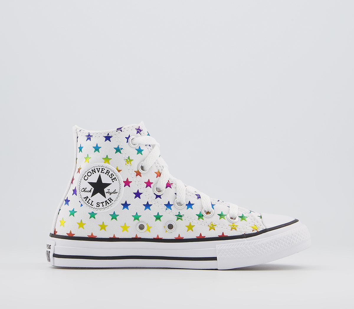 ConverseAll Star Hi Youth TrainersWhite Black White Foil Star
