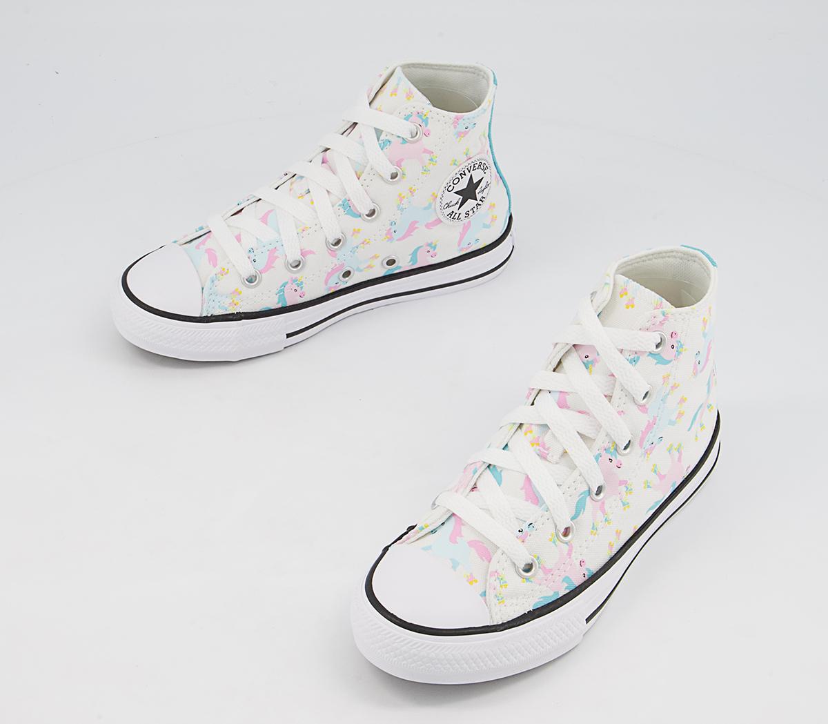 Converse All Star Hi Youth Trainers Converse All Star Hi Youth Trainers White Pink Unicorn
