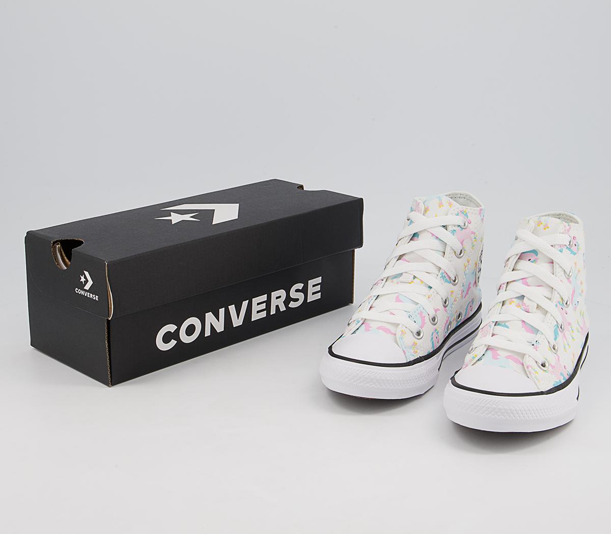 Converse All Star Hi Youth Trainers Converse All Star Hi Youth Trainers White Pink Unicorn
