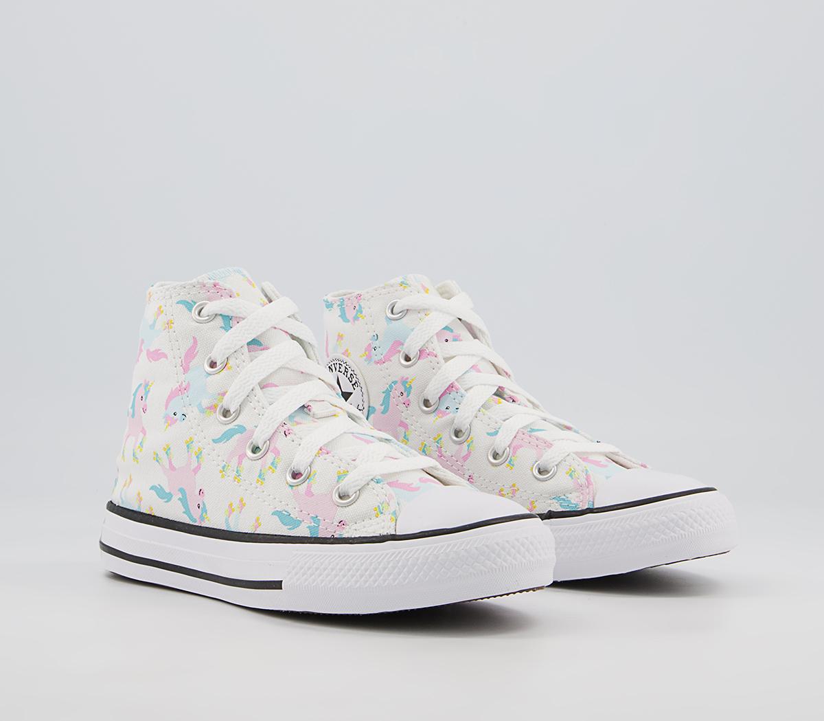 Converse All Star Hi Youth Trainers Converse All Star Hi Youth Trainers White Pink Unicorn