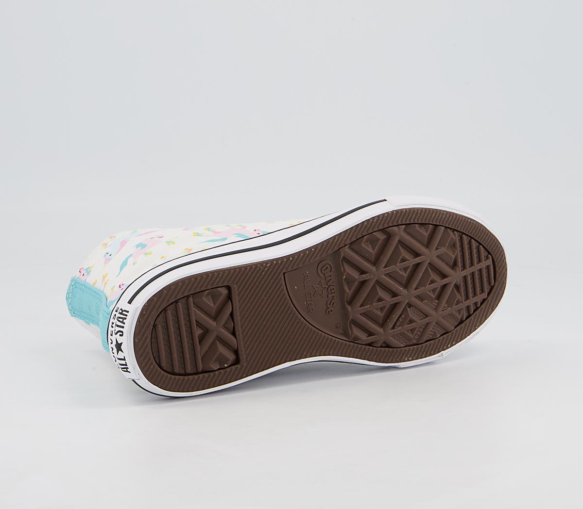 Converse All Star Hi Youth Trainers Converse All Star Hi Youth Trainers White Pink Unicorn