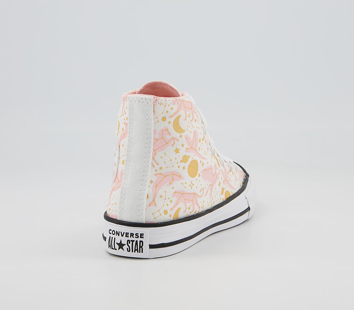 Converse All Star Hi Youth Trainers Converse All Star Hi Youth Trainers White Pink Gold Constellation
