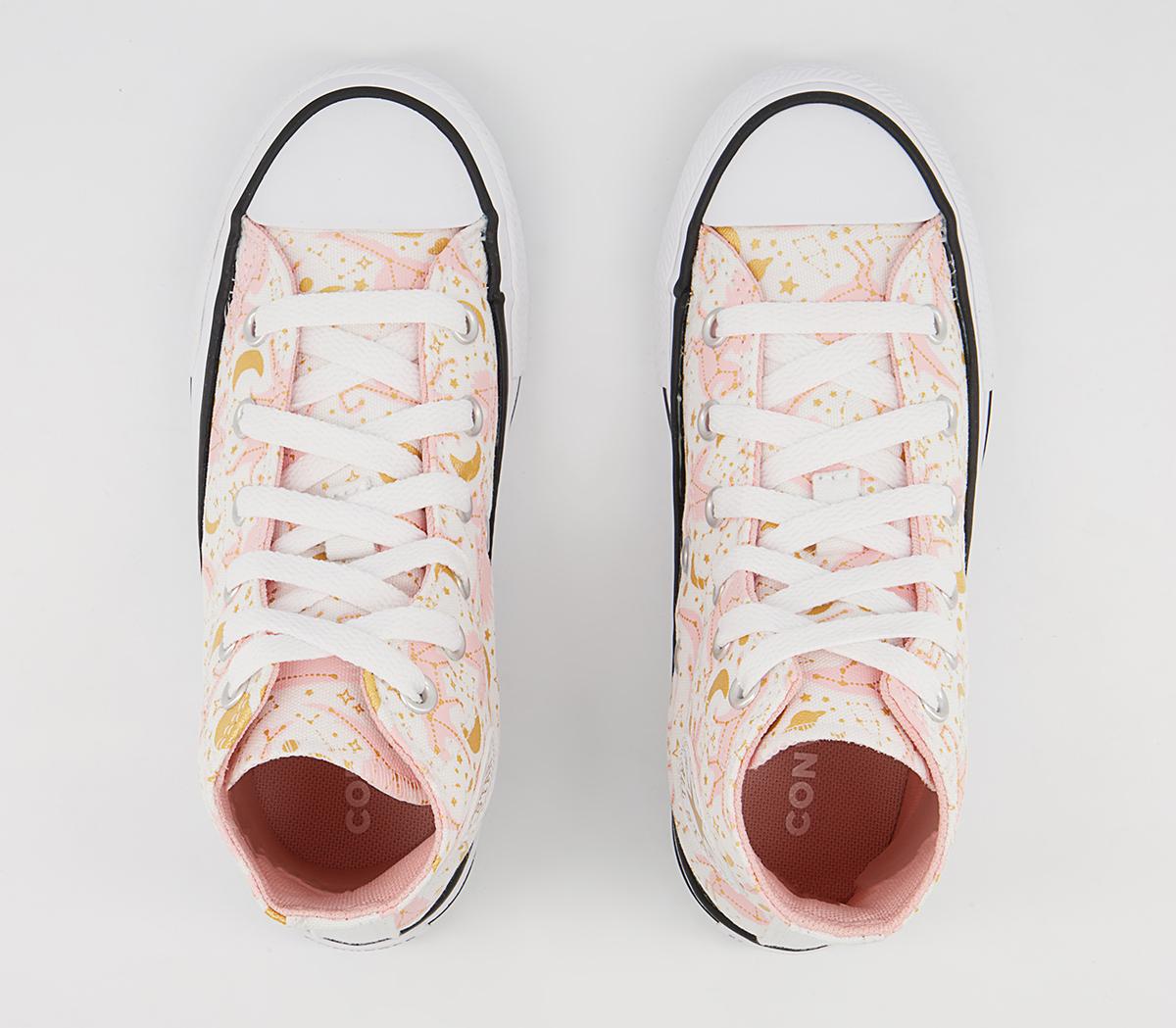 Converse All Star Hi Youth Trainers Converse All Star Hi Youth Trainers White Pink Gold Constellation