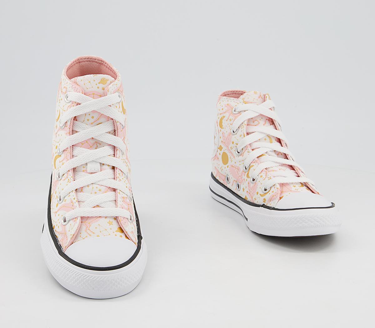 Converse All Star Hi Youth Trainers Converse All Star Hi Youth Trainers White Pink Gold Constellation