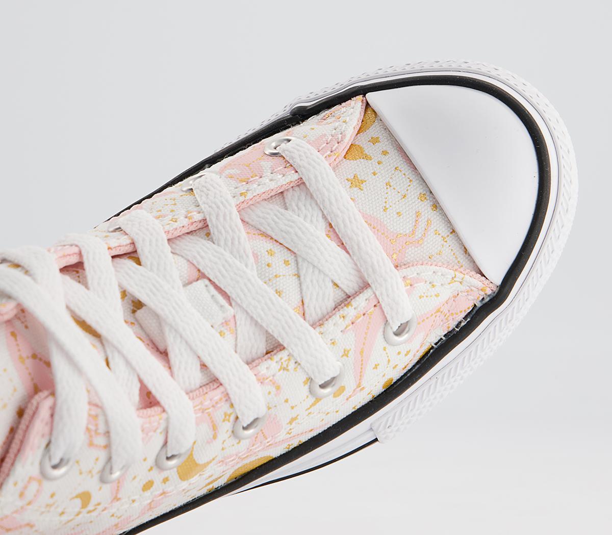 Converse All Star Hi Youth Trainers Converse All Star Hi Youth Trainers White Pink Gold Constellation