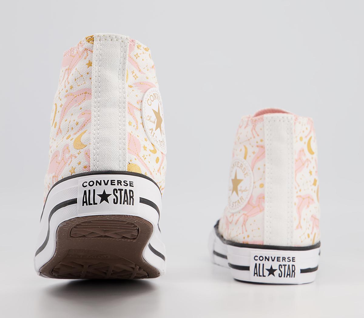 Converse All Star Hi Youth Trainers Converse All Star Hi Youth Trainers White Pink Gold Constellation