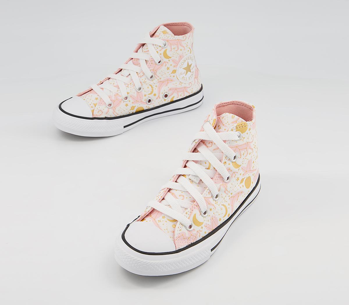Converse All Star Hi Youth Trainers Converse All Star Hi Youth Trainers White Pink Gold Constellation