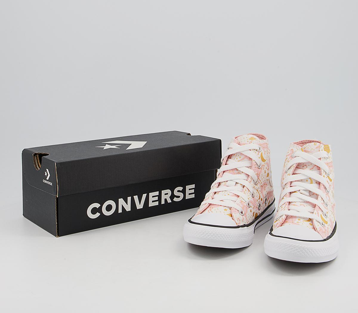 Converse All Star Hi Youth Trainers Converse All Star Hi Youth Trainers White Pink Gold Constellation