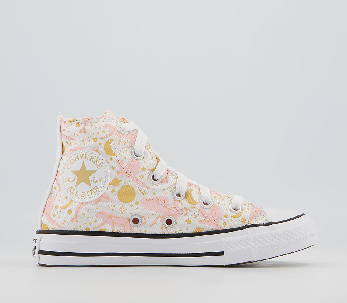 Converse All Star Hi Youth Trainers Converse All Star Hi Youth Trainers White Pink Gold Constellation
