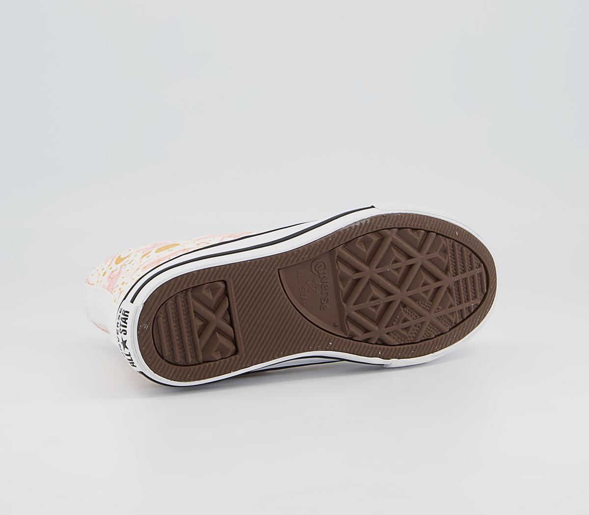 Converse All Star Hi Youth Trainers Converse All Star Hi Youth Trainers White Pink Gold Constellation