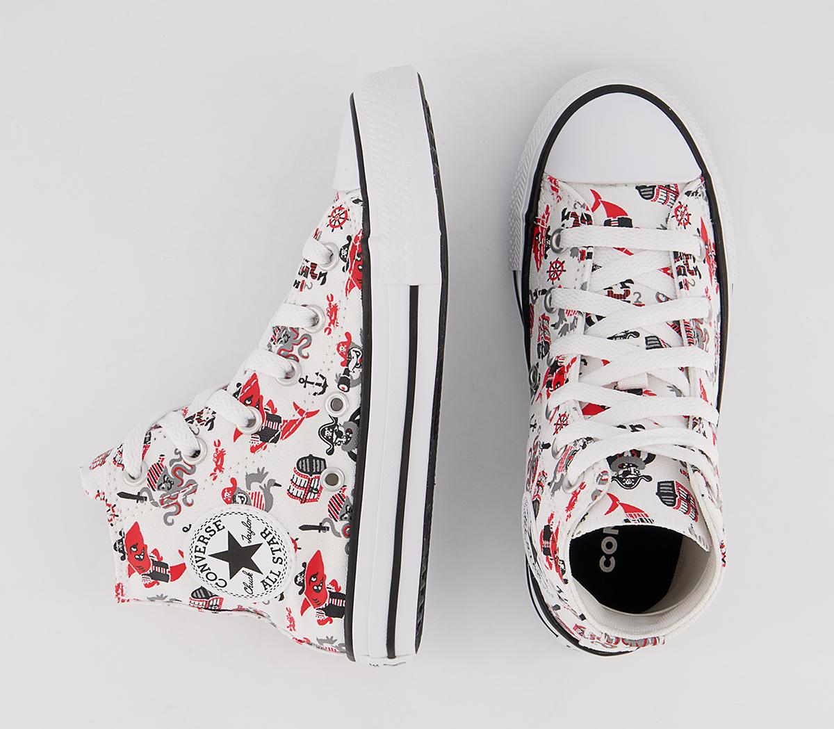 Converse All Star Hi Youth Trainers Converse All Star Hi Youth Trainers White University Red Black Pirate