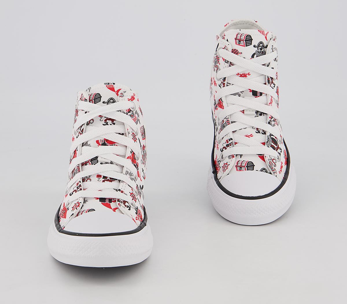 Converse All Star Hi Youth Trainers Converse All Star Hi Youth Trainers White University Red Black Pirate